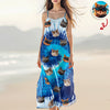 Custom Cat Photo Tie Dye Background Hawaii Cami Maxi Dress HO82 901980