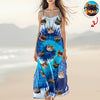 Custom Cat Photo Tie Dye Background Hawaii Cami Maxi Dress HO82 901980