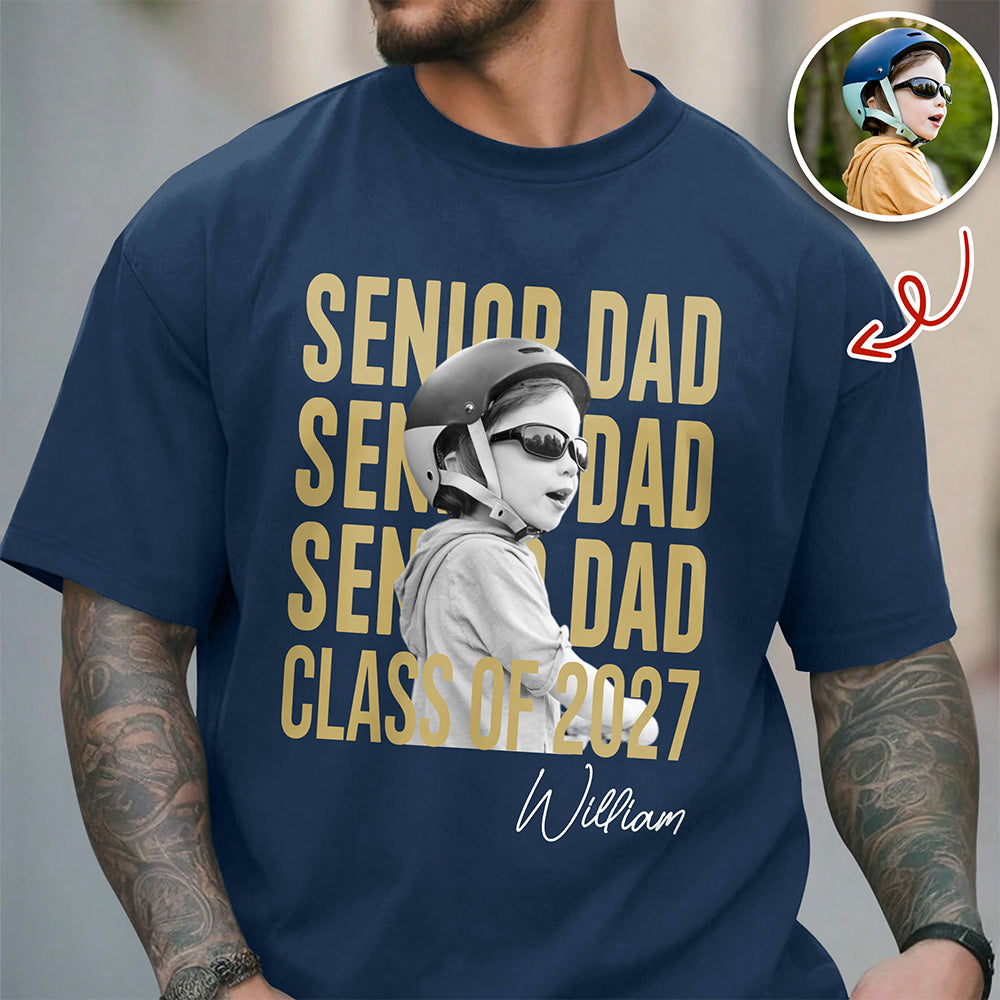 Custom Photo Senior Mom, Dad Class Of 2027 Vintage Comfort Shirt HA75 922006