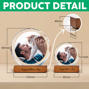 Custom Dog Cat Photo Round Acrylic Frame Block Christmas Gift HA75 892942