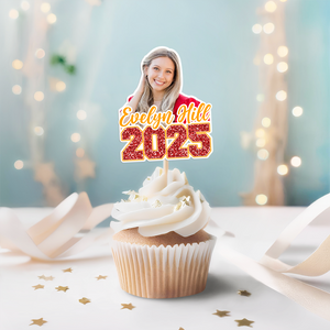 Custom Photo Class of 2025 Graduation Decoration Cupcake Toppers HA75 891996