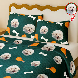 Custom Pet Photo Accessories Pattern Dog Cat Quilt Bedding Set HO82 900490