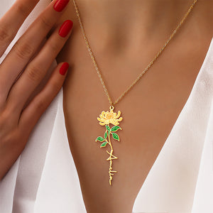 Personalized Special Flower Graceful Shape Necklace For Mother's Day LM32 893417