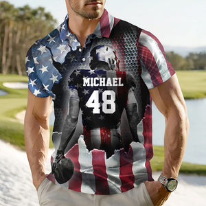 Personalized American Love Football Polo Shirt HO82 901002