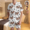 Custom Face & Name Short Pajama Set, Personalized Family Short Sleeve Pajamas For Men & Women HO82 902456