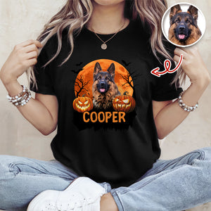 Custom Halloween Dog Photo Dark Shirt Spooky Season Shirt Dog Lovers Halloween Gift CH07 899428