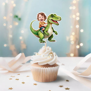 Custom Dinosaur Face Cupcake Toppers Dinosaur Birthday Decor HA75 892114