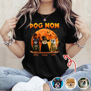 Dog Mom Dark Night - Custom Dog Halloween Photo Dark Shirt Gift For Dog Lovers CH07 899438