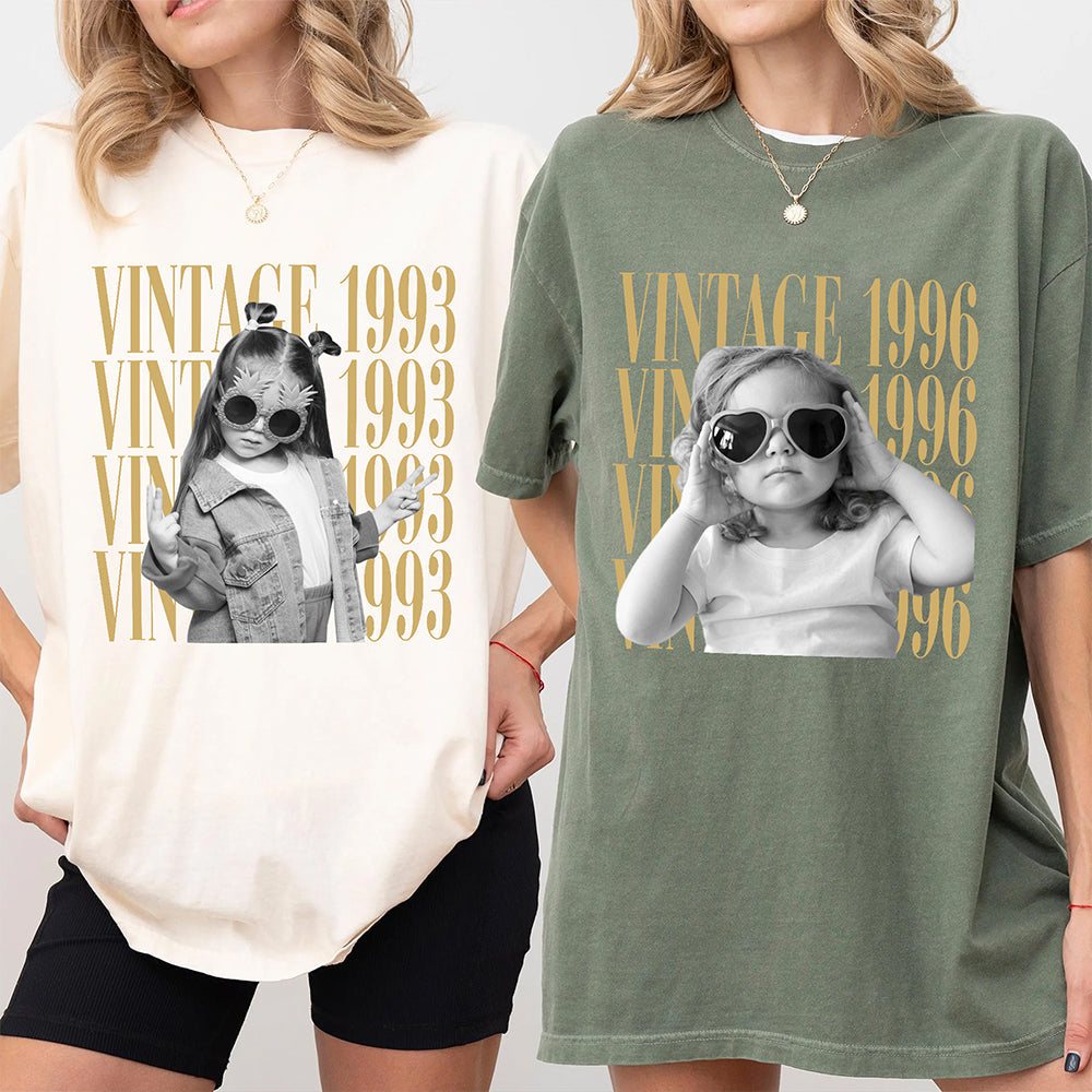 Custom Photo And Year Shirt, Retro Birthday Gift Comfort Shirt For Dad, Mom & Friends HA75 921556