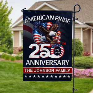Custom Family Name American Pride Patriotic 250th Anniversary Eagle 1776–2026 Garden Flag HO82 900874