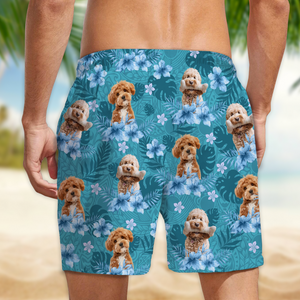 Custom Photo Dog Lovers Summer Tropical Vibe - Personalized Beach Short LM32 893687