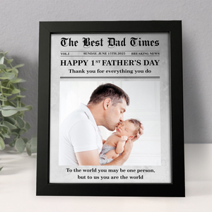 Custom Photo First Father's Day Newspaper Picture Frame LM32 893481