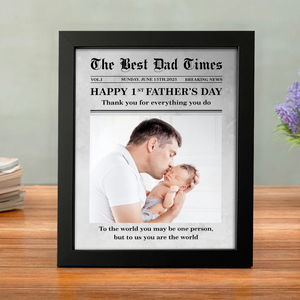 Custom Photo First Father's Day Newspaper Picture Frame LM32 893481