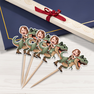 Custom Dinosaur Face Cupcake Toppers Dinosaur Birthday Decor HA75 892102