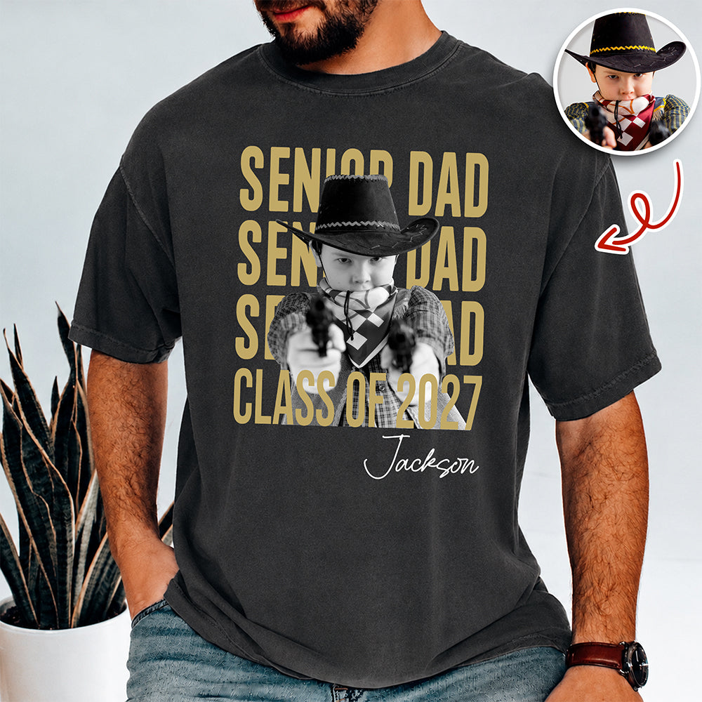 Custom Photo Senior Mom, Dad Class Of 2027 Vintage Comfort Shirt HA75 922006