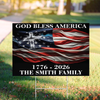 Custom Family Name God Bless America Garden Yard Sign TH10 896365