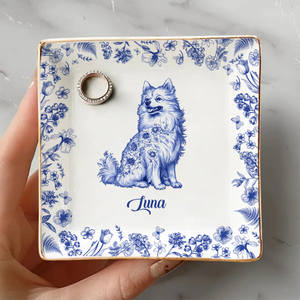 Custom Dog Breeds Chinoiserie Toile De Jouy Style - Personalized Jewelry Dish HA75 892704