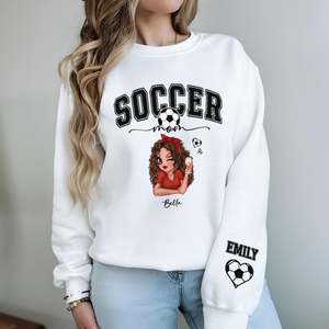 Personalized Name Soccer Mom Sleeve Printed Sweatshirt For Sport Players LM32 895807