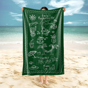 Personalized Location and Name Party Summer Bachelorette Beach Towels LM32 893443