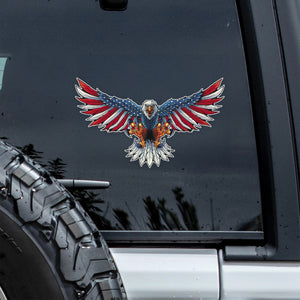 American Eagle With Flag Patriotic Car Window Decal Sticker HA75 898394