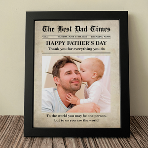 Custom Photo First Father's Day Newspaper Picture Frame LM32 893481