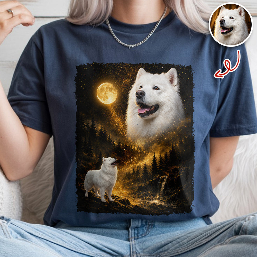 Custom Pet Photo Moon Comfort Shirt - Personalized Pet Lover Gift HO82 902934