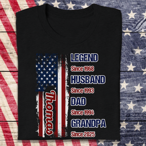 Personalized Legend Husband Dad Papa US Flag Dark Shirt CH07 895832