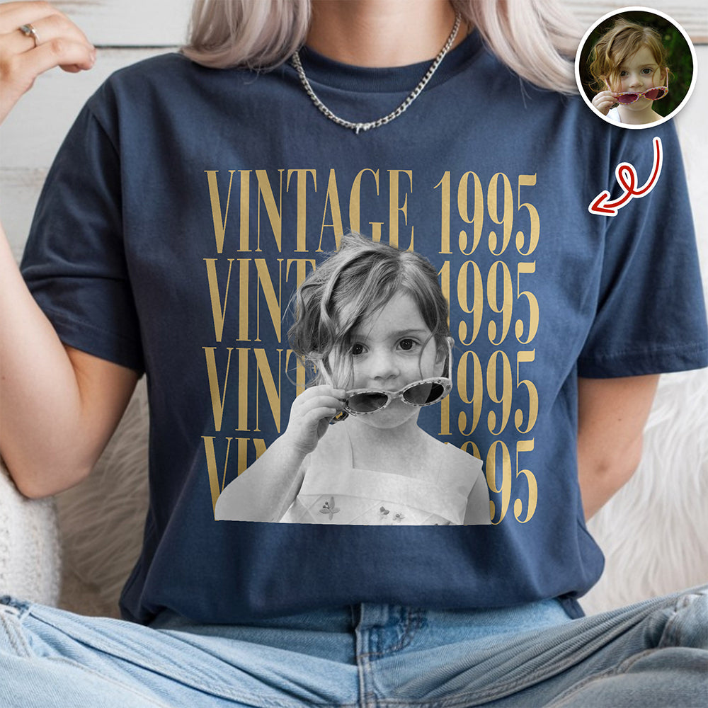 Custom Photo And Year Shirt, Retro Birthday Gift Comfort Shirt For Dad, Mom & Friends HA75 921556