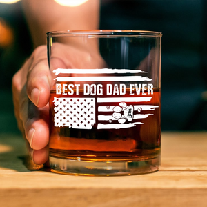 Best Dog Dad Ever American Flag Dog Whiskey Glass For Dog Lovers CH07 895850