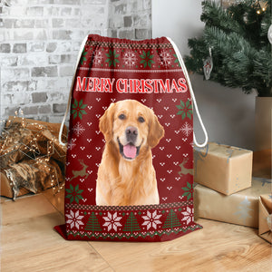 Custom Dog Photo Merry Christmas Gift Bag For Your Dog TH10 896997