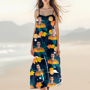 Custom Photo Tropical Flower Maxi Dress For Summer Holiday CH07 895620