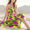 Custom Dog Photo Tropical Women's V-Neck Cami Maxi Dress HA75 892234
