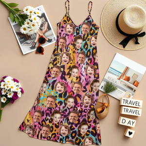 Custom Photo Human And Leopard Summer Hawaii Maxi Dress LM32 893333