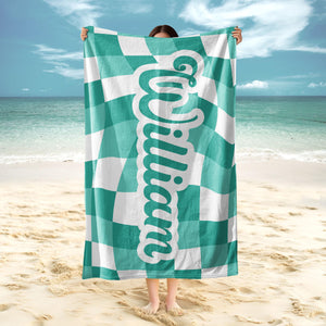 Personalized Vans Checker Pattern In Retro Style Beach Towel HA75 892798