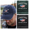 Charlie Kirk - His Voice Lives On Washed Denim Baseball Cap LM32 65459