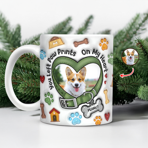 You Left Paw Prints On My Heart Custom Dog Photo 3D Inflated Effect Mug CH07 896676