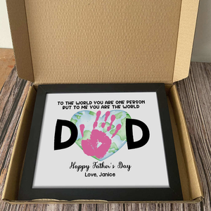 Dad To Me You Are The World Handprint Personalized Picture Frame Father's Day Gift HA75 892340