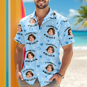 Custom Photo I Fking Love My Lover Hawaii Shirt For Couple TH10 892823