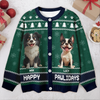 Personalized Happy Pawlidays Christmas Ugly Cardigan For Dog Lover TH10 896347