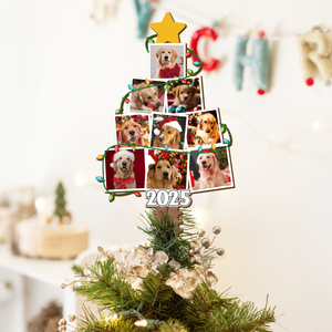 Custom Dog Photo Christmas Tree Acrylic Topper Gift For Dog Lover CH07 899026