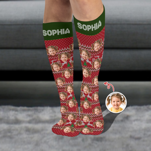 Custom Photo Family Christmas Socks Christmas Gift for Loved Ones TH10 894435