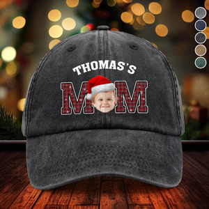 Custom Kid Face Washed Denim Baseball Cap Christmas Gift For Dad Mom HO82 894402