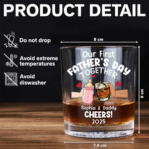 Personalized Funny Our First Fathers Day Rock Glass LM32 893665