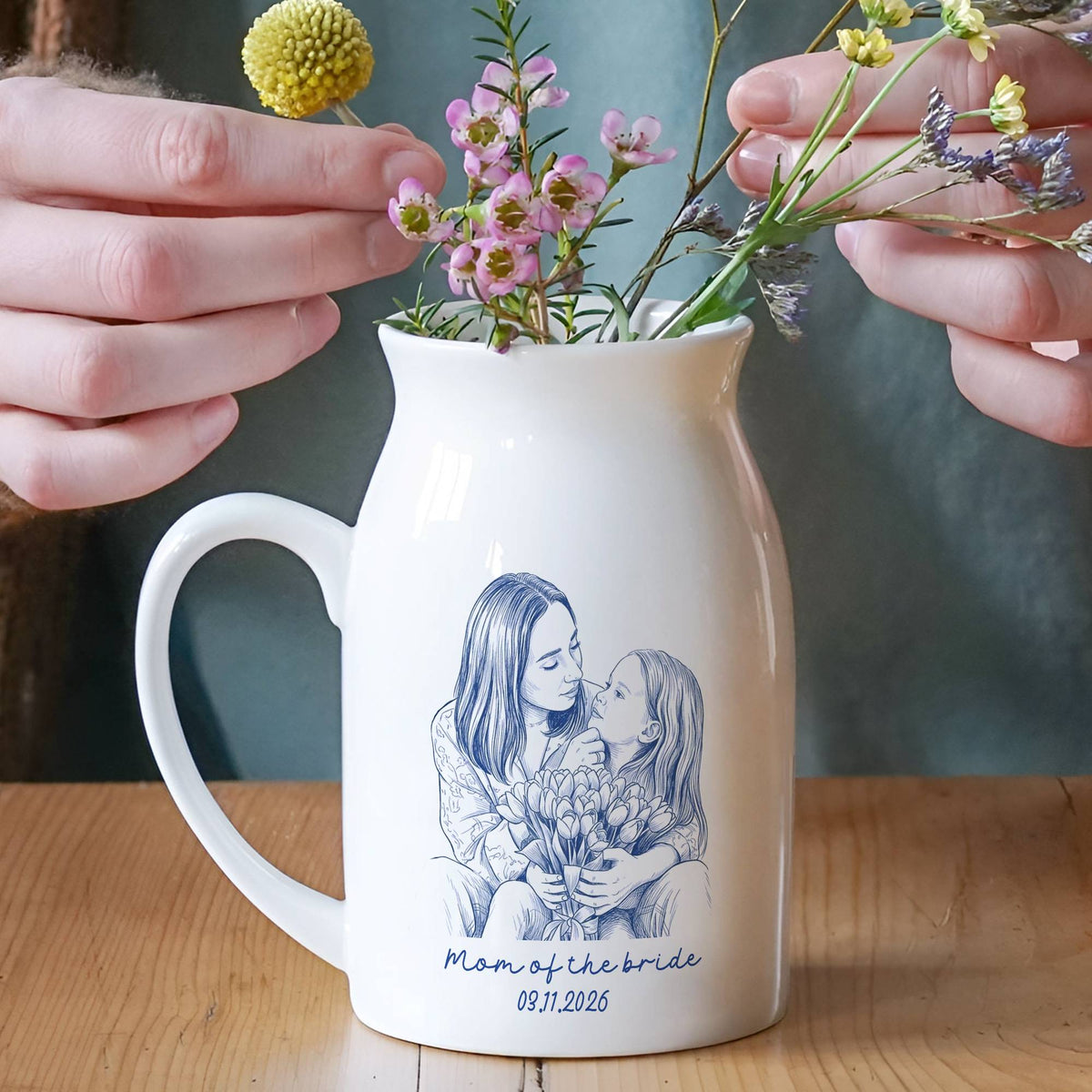 Custom Photo Mother of The Groom, Mother of the Bride Flower Vase - Gift For Mother's Day HO82 901832