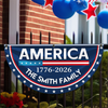Celebrate America's 250 Years Anniversary Custom Family Name Non-Pleated Fan Flag CH07 910172