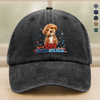 Custom Photo Dog Bless America Washed Denim Baseball Cap HO82 902846
