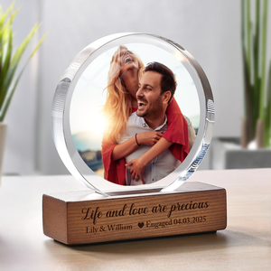Custom Couple Photo The Best Is Yet To Come Round Acrylic Frame Block Engagement Gifts for Couple HA75 892850