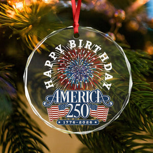 America 250 Semiquincentennial Fireworks Celebration Glass Ornament HO82 894608