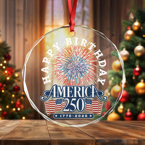 America 250 Semiquincentennial Fireworks Celebration Glass Ornament HO82 894608