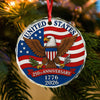 1776 -2026 American 250th Anniversary Eagle Glass Ornament CH07 899232
